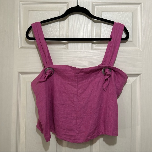 Back Beat Co. Linen Knot Cami in Cyber - Picture 6 of 7